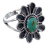 Southwest Turquoise Flower Sterling Silver Ring Size 6-3/4 VX37267